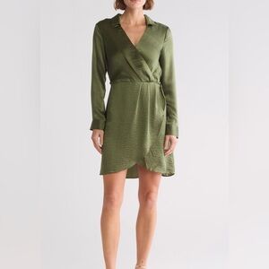 Steve Madden Olive Long Sleeve Wrap Dress